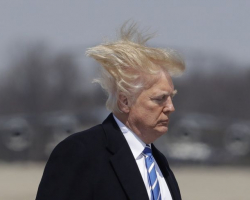 Волосы Трампа вновь попытались сбежать